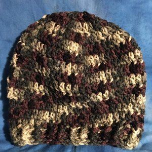 Hat - Camouflage Colored Yarn - Hand Made New